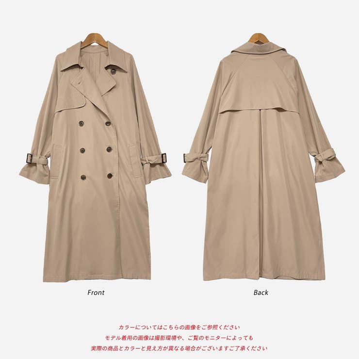 オーバーシルエット・キャンディースリーブ ステンカラートレンチコート | ad thie | 詳細画像18 