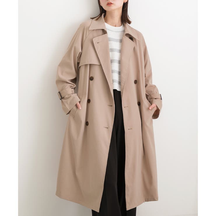 オーバーシルエット・キャンディースリーブ ステンカラートレンチコート | ad thie | 詳細画像3 