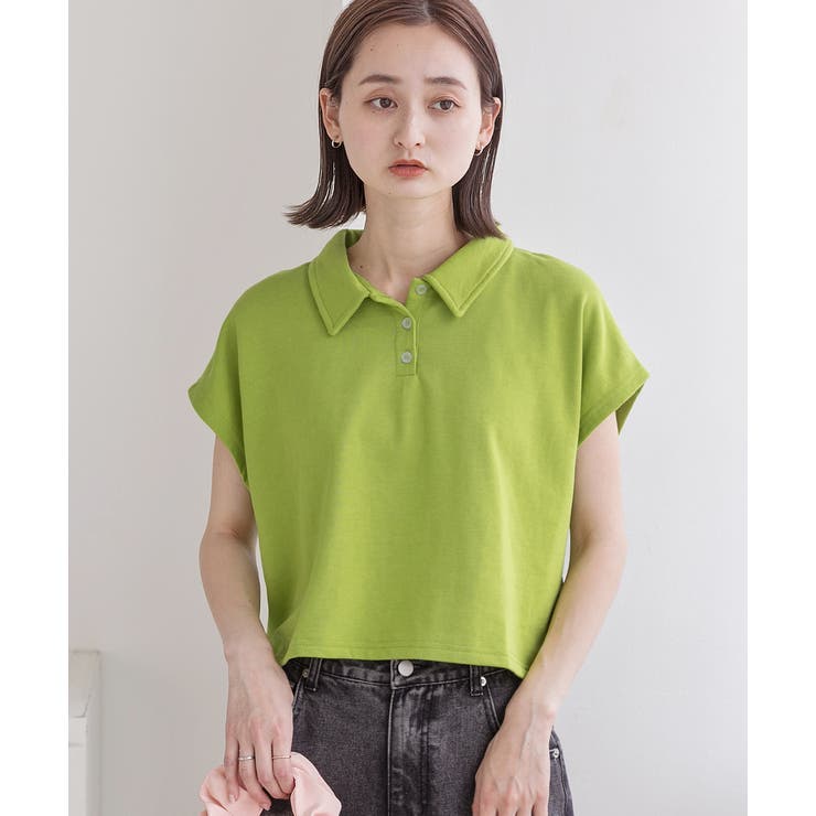 ソフトパイルショート丈ポロシャツ[品番：ADEW0003539]｜ad thie