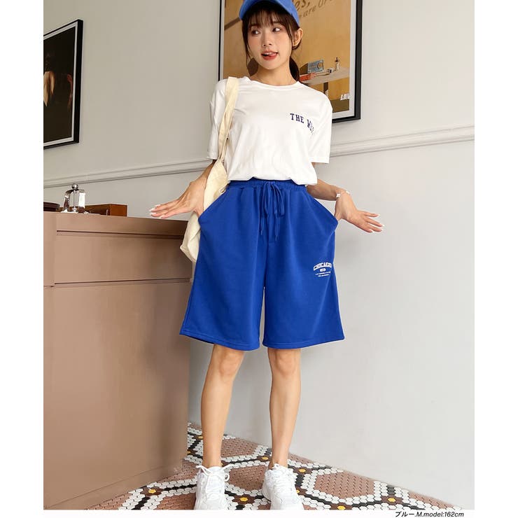 ワンポイントロゴ スエットハーフパンツ | ad thie | 詳細画像7 