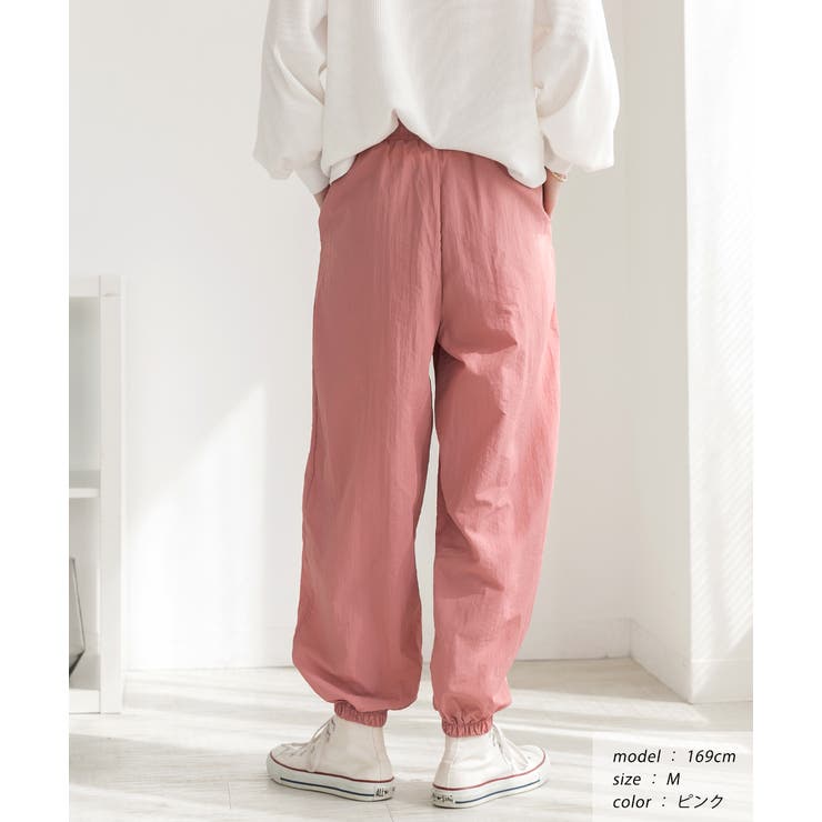 ワッシャー加工・タック ナイロンジョガーパンツ | ad thie | 詳細画像6 