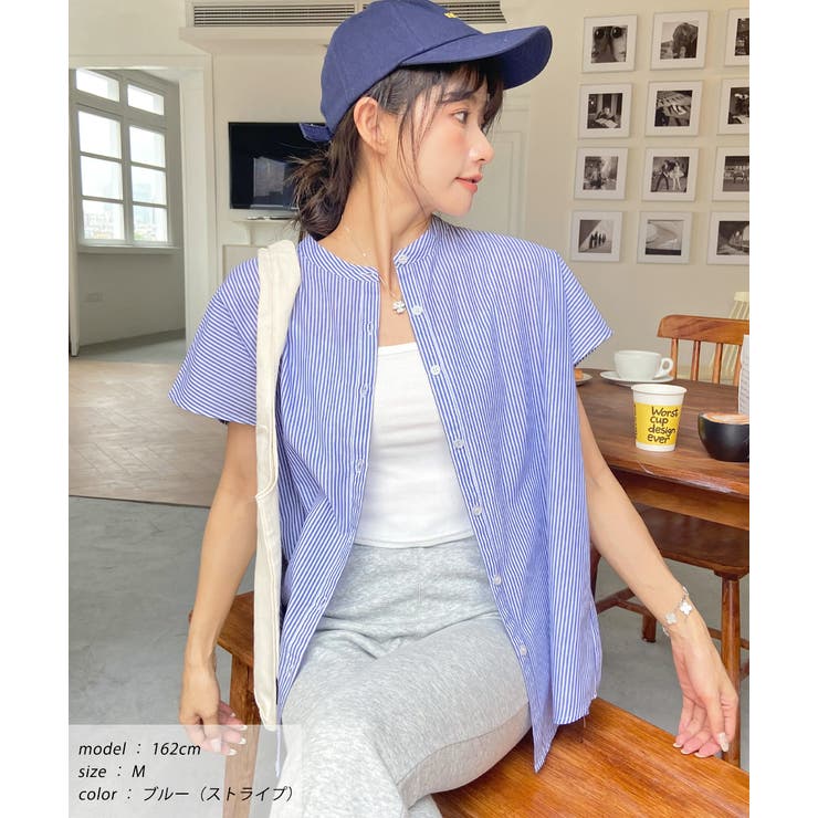 無地＆ストライプ バンドカラー | ad thie | 詳細画像2 