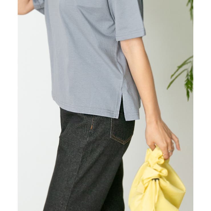 tシャツ ドロップショルダー七分袖シンプルTシャツ レディース ドロップショルダー ショート丈シンプルTシャツ[品番