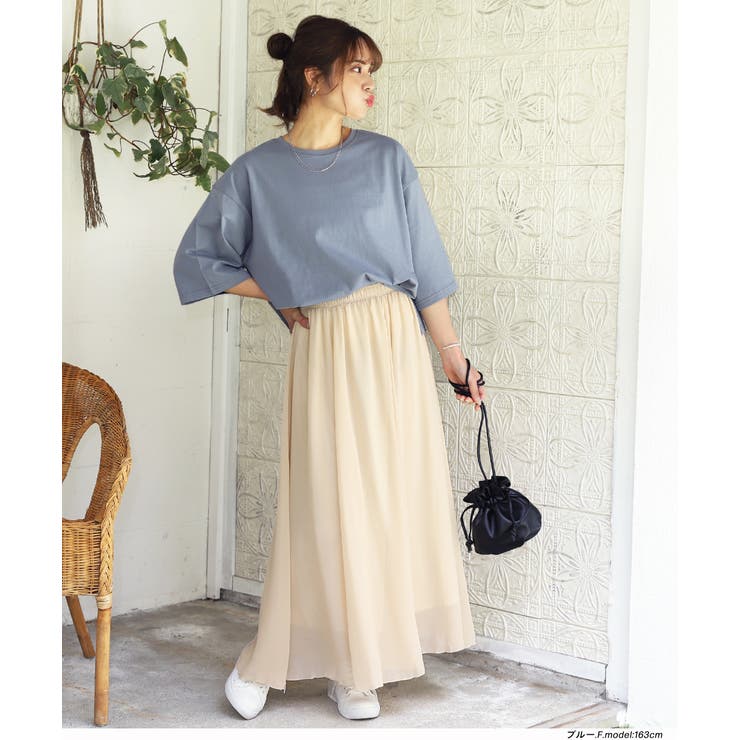 ワイドシルエットショート丈 シンプルTシャツ | ad thie | 詳細画像21 