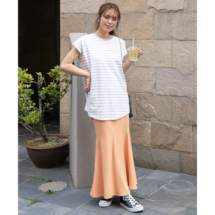 ボーダーTシャツ フレンチスリーブ クルーネック | ad thie | 詳細画像19 