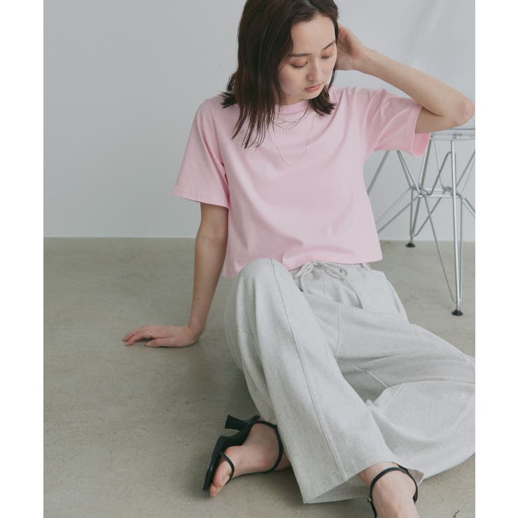 シンプル無地 ボーダー ショート丈ミニTシャツ | ad thie | 詳細画像31 