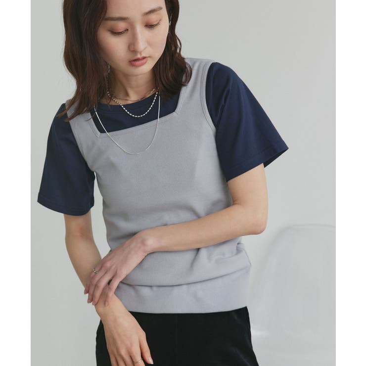 シンプル無地 ボーダー ショート丈ミニTシャツ | ad thie | 詳細画像33 