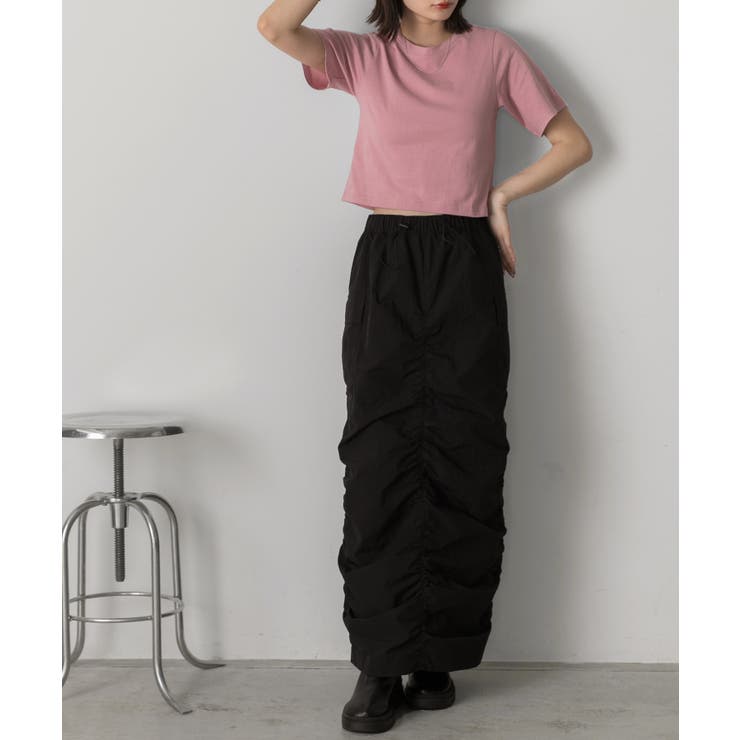 シンプル無地 ボーダー ショート丈ミニTシャツ | ad thie | 詳細画像38 