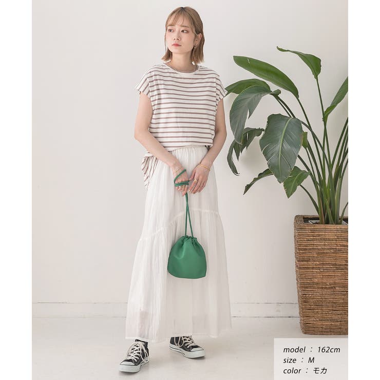 コットン100％・フレンチスリーブ  ボーダーTシャツ | ad thie | 詳細画像7 