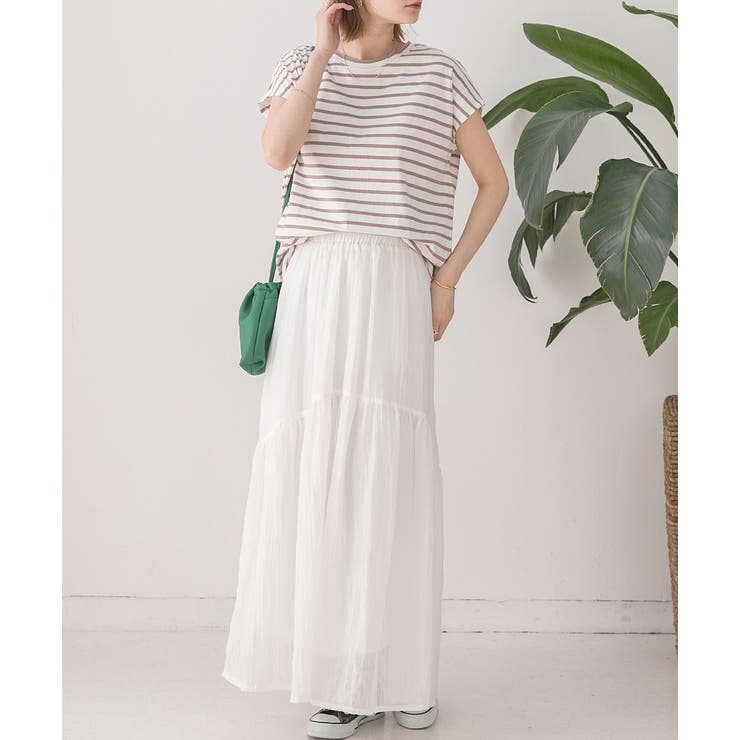 コットン100％・フレンチスリーブ  ボーダーTシャツ | ad thie | 詳細画像8 