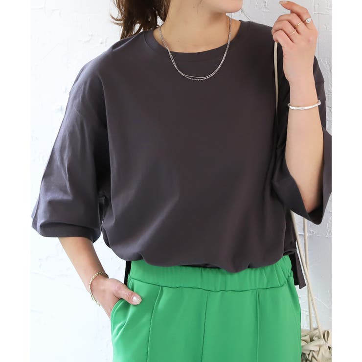 ワイドシルエット ショート丈Tシャツ | ad thie | 詳細画像49 