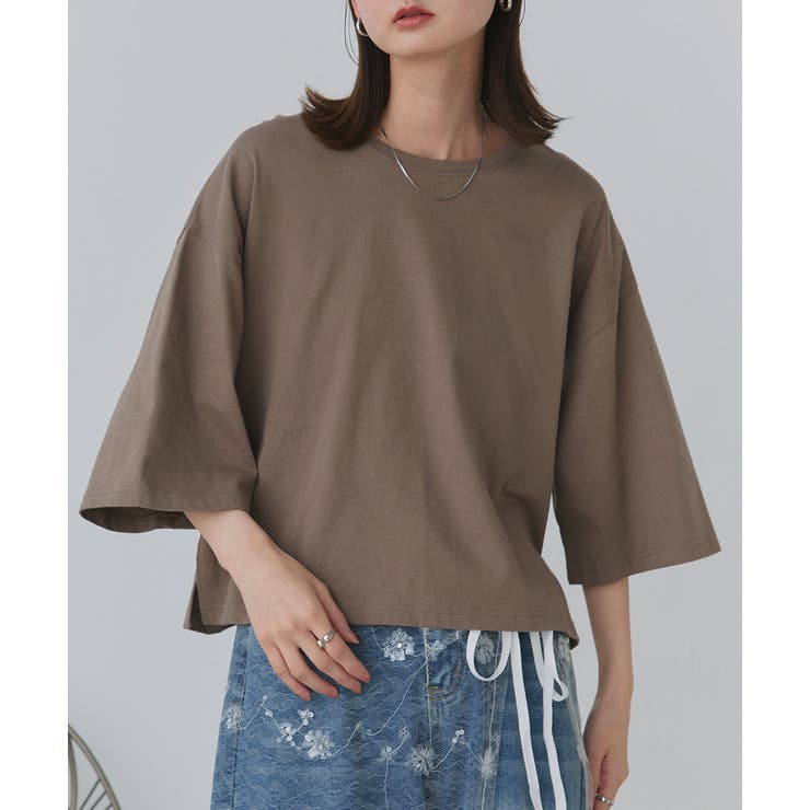 ワイドシルエット ショート丈Tシャツ | ad thie | 詳細画像53 