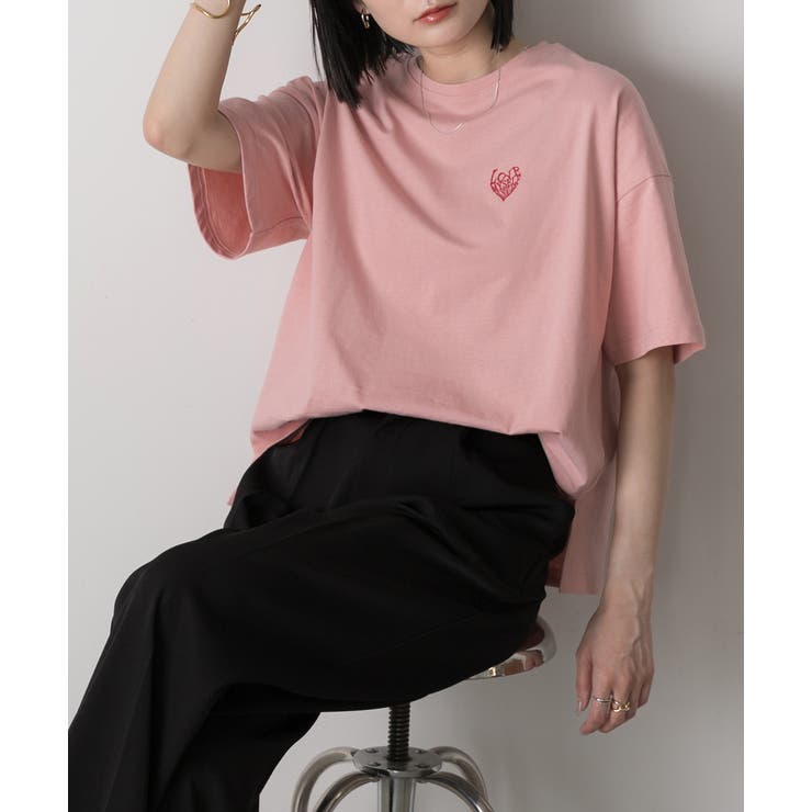 ハート刺繍 ワンポイントTシャツ | ad thie | 詳細画像17 