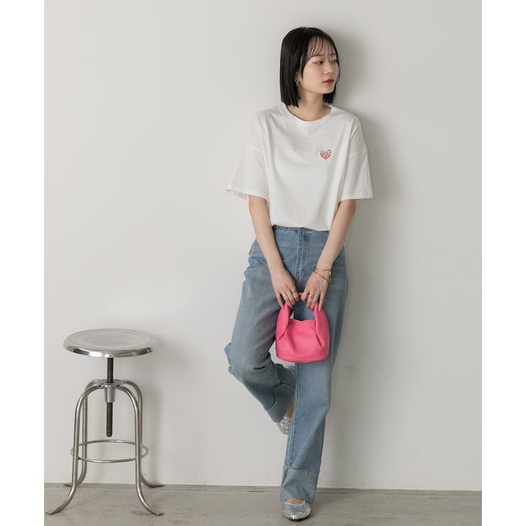 ハート刺繍 ワンポイントTシャツ | ad thie | 詳細画像2 
