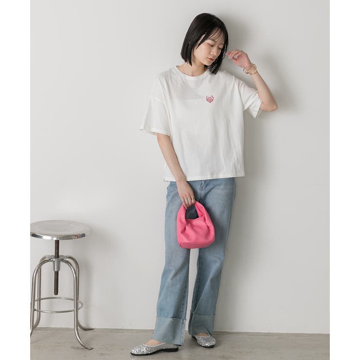 ami ピンク Tシャツ ハート A刺繍 AMI Paris Ami De Coeur Tシャツ