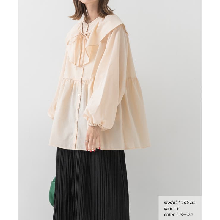 マルチWAY襟付きティアードシャツ | ad thie | 詳細画像14 