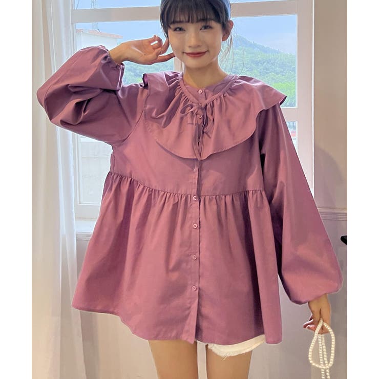 マルチWAY襟付きティアードシャツ | ad thie | 詳細画像5 