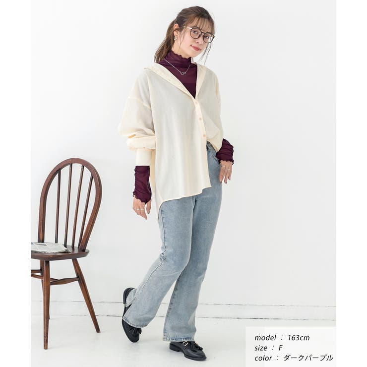 サムホールシアーハイネックロンT | ad thie | 詳細画像12 