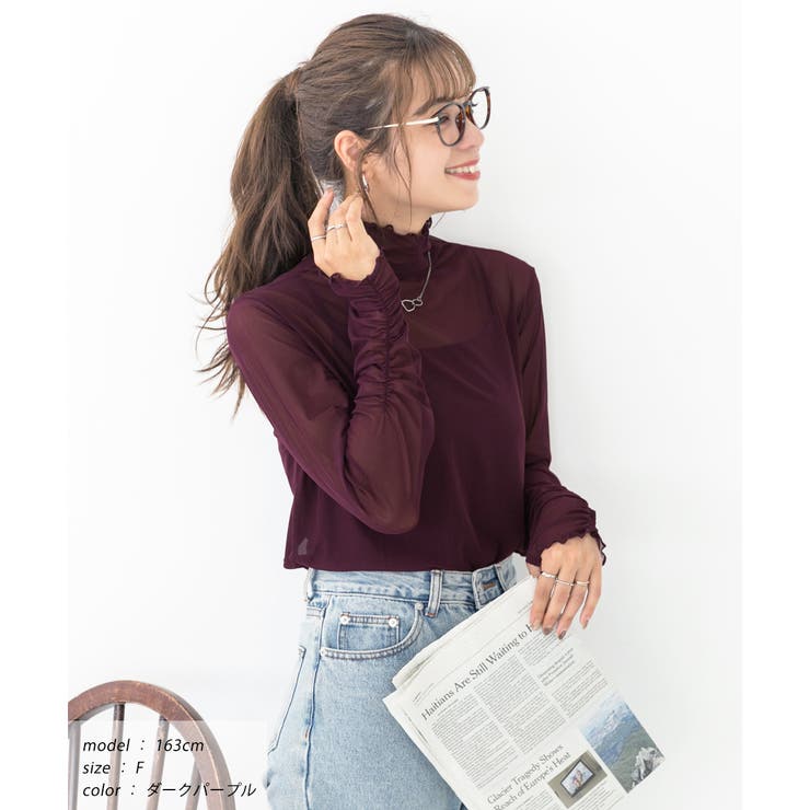 サムホールシアーハイネックロンT | ad thie | 詳細画像8 