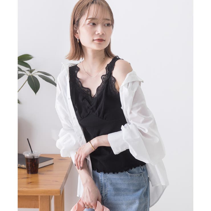 裾メロー・Vネック レースキャミソール | ad thie | 詳細画像10 