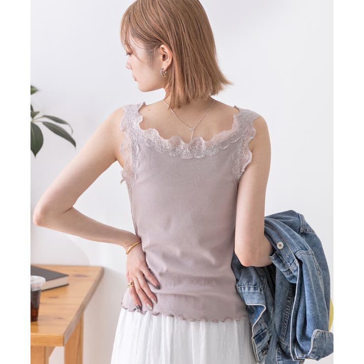 裾メロー・Vネック レースキャミソール | ad thie | 詳細画像16 