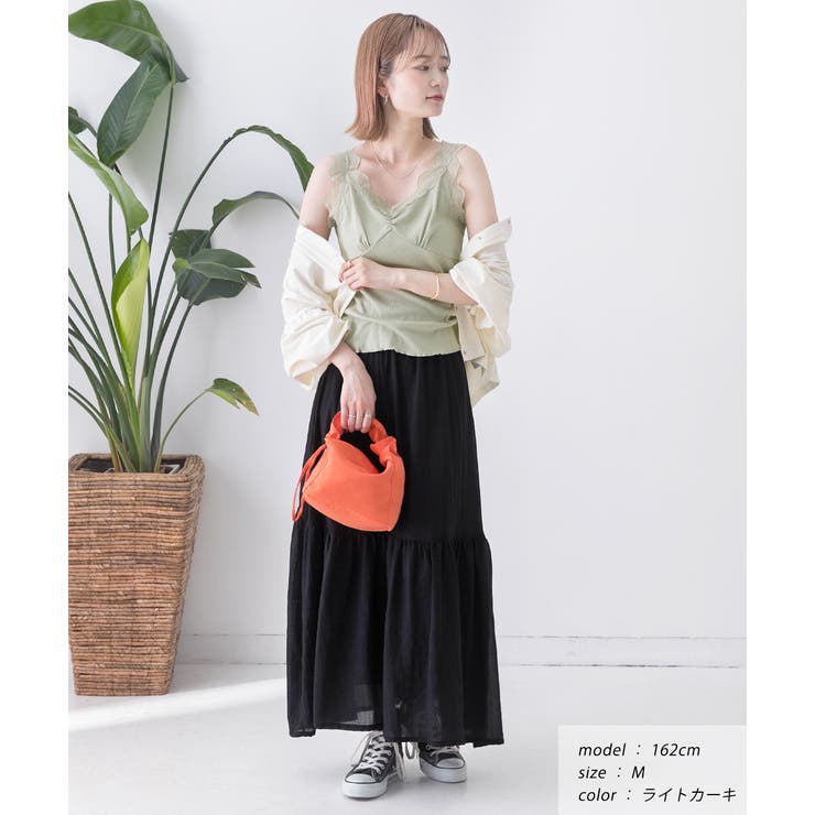 裾メロー・Vネック レースキャミソール | ad thie | 詳細画像18 