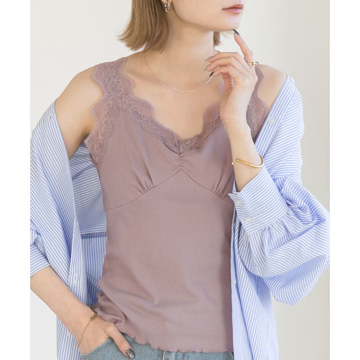 裾メロー・Vネック レースキャミソール | ad thie | 詳細画像25 