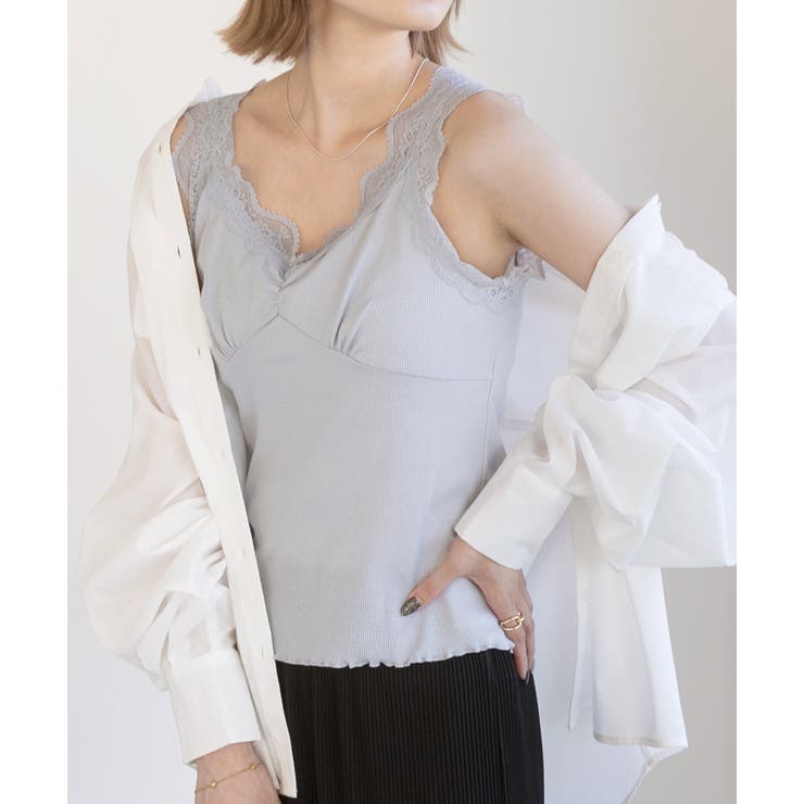 裾メロー・Vネック レースキャミソール | ad thie | 詳細画像27 