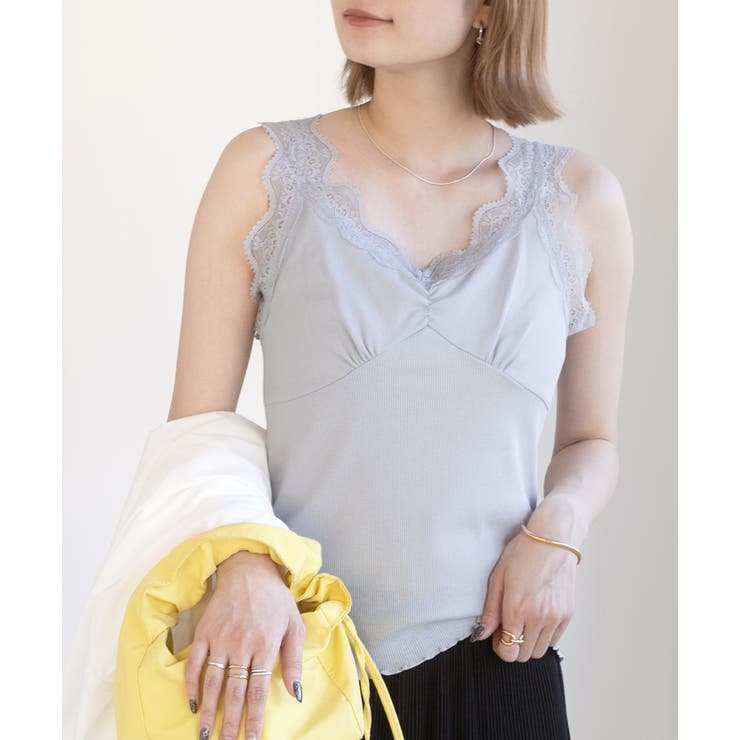 裾メロー・Vネック レースキャミソール | ad thie | 詳細画像28 