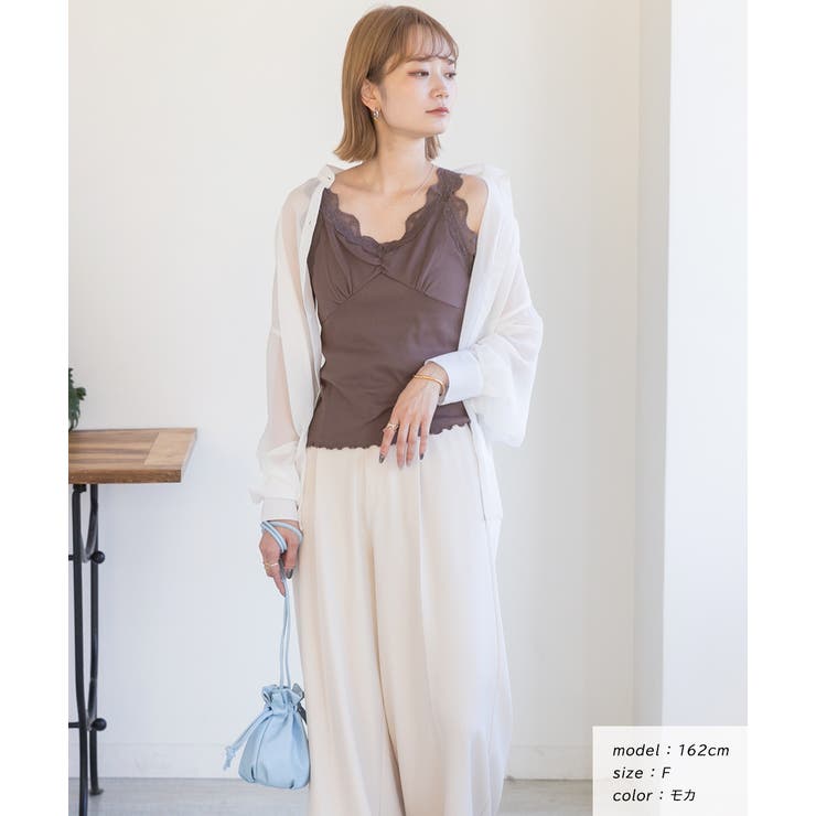 裾メロー・Vネック レースキャミソール | ad thie | 詳細画像29 