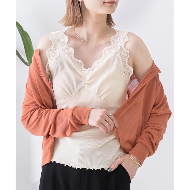 裾メロー・Vネック レースキャミソール | ad thie | 詳細画像7 