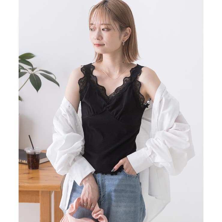 裾メロー・Vネック レースキャミソール | ad thie | 詳細画像9 