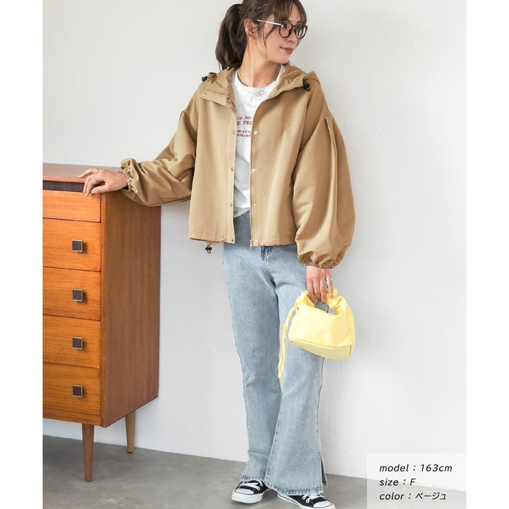 バルーンスリーブショート丈マウンテンパーカー[品番：ADEW0003753