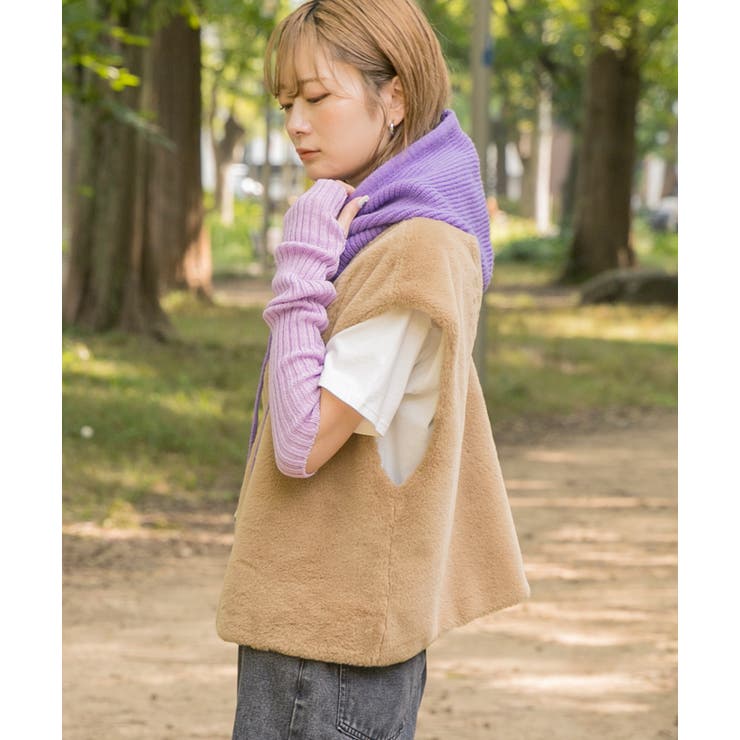 ゆったり エコファー Vネックベスト | ad thie | 詳細画像6 