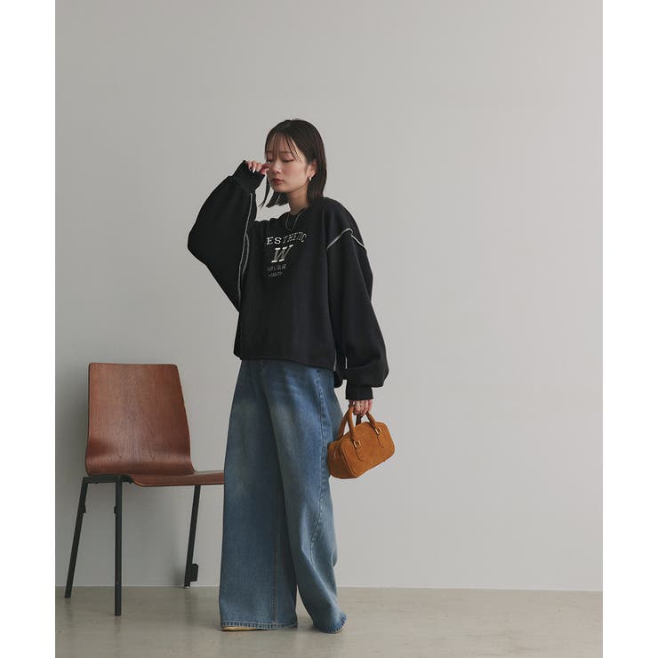 配色ステッチ・刺繍ロゴ 裏起毛BIGプルオーバー | ad thie | 詳細画像11 