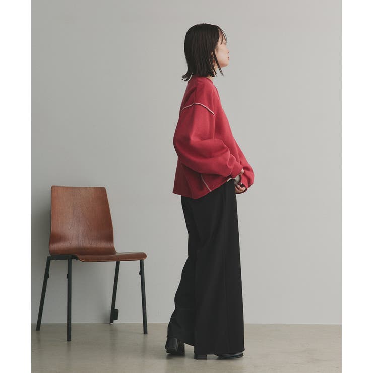 配色ステッチ・刺繍ロゴ 裏起毛BIGプルオーバー | ad thie | 詳細画像26 