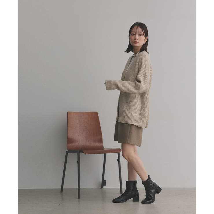 片畦編み・Vネック MIXニットカーディガン | ad thie | 詳細画像24 