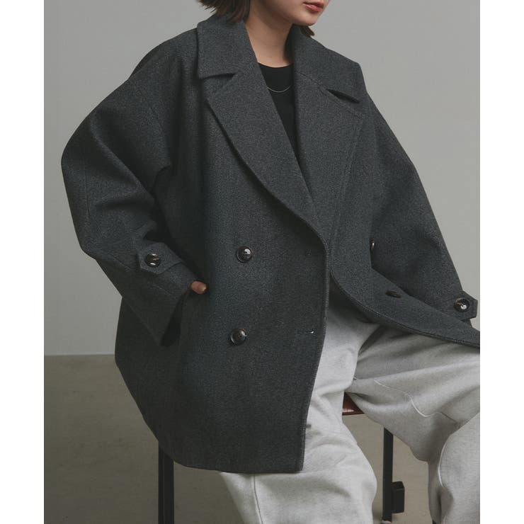 チャコール | ウールタッチ オーバーPコート 秋服 秋 冬服 冬 | ad thie