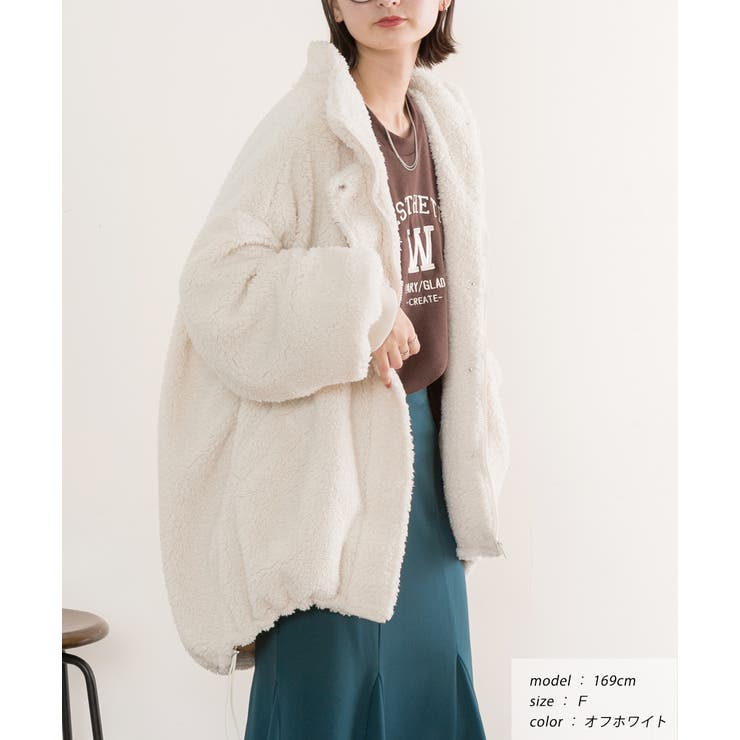 スタンドカラーモンスターボアジャケット | ad thie | 詳細画像10 