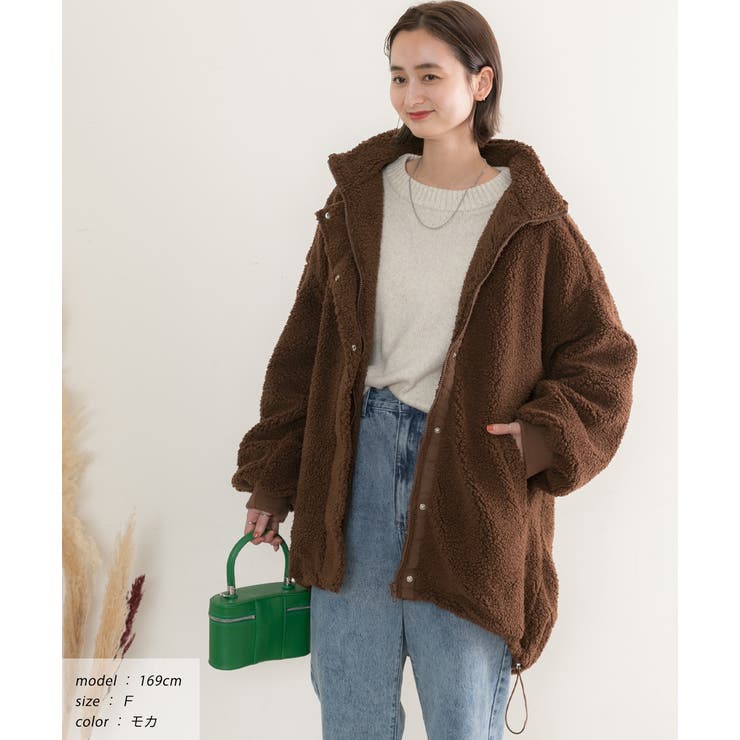 スタンドカラーモンスターボアジャケット | ad thie | 詳細画像2 