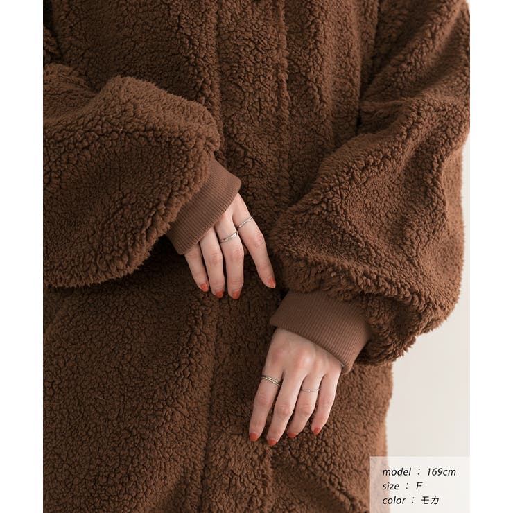 スタンドカラーモンスターボアジャケット | ad thie | 詳細画像7 