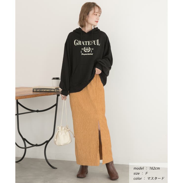 楊柳ベロア Iラインスカート | ad thie | 詳細画像10 