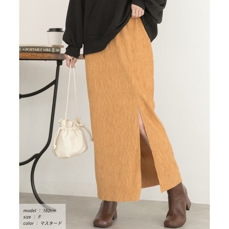 楊柳ベロア Iラインスカート | ad thie | 詳細画像11 