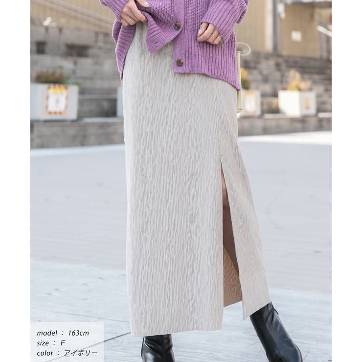 楊柳ベロア Iラインスカート | ad thie | 詳細画像16 