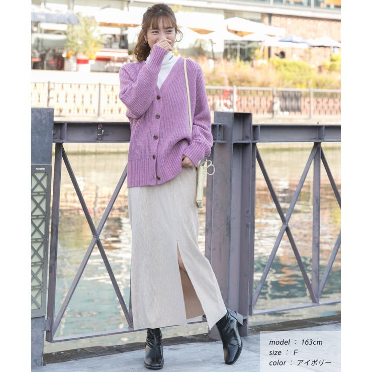 楊柳ベロア Iラインスカート | ad thie | 詳細画像17 