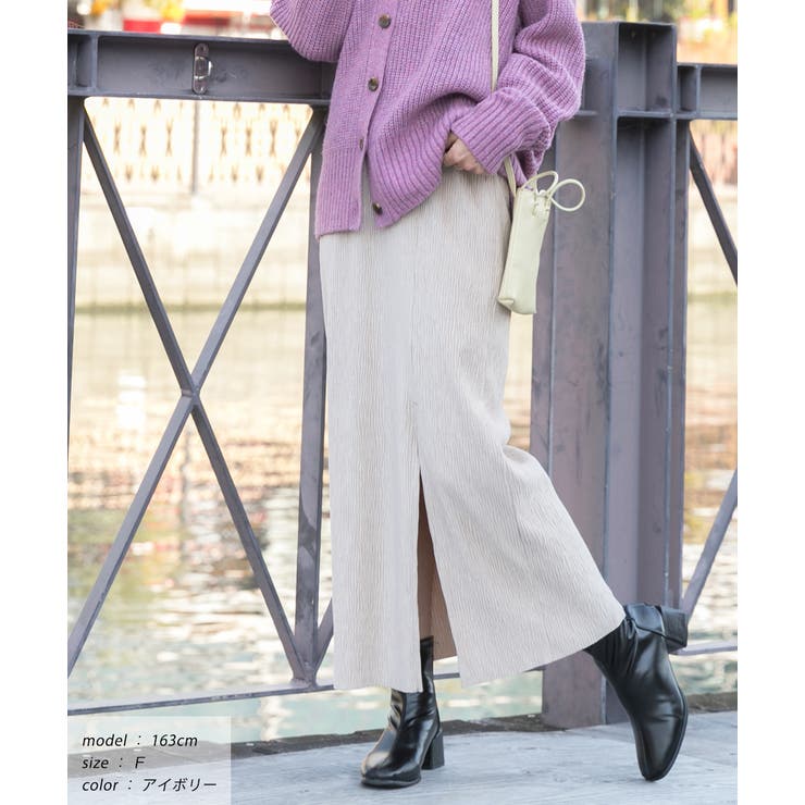 楊柳ベロア Iラインスカート | ad thie | 詳細画像19 