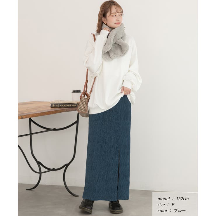 楊柳ベロア Iラインスカート | ad thie | 詳細画像6 