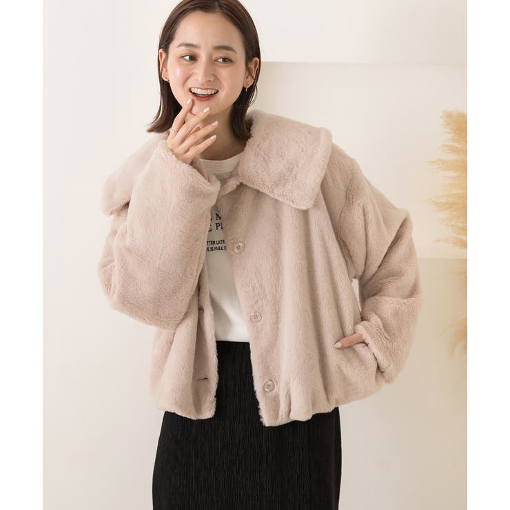 ふわふわソフトタッチ 衿付きエコファージャケット | ad thie | 詳細画像29 