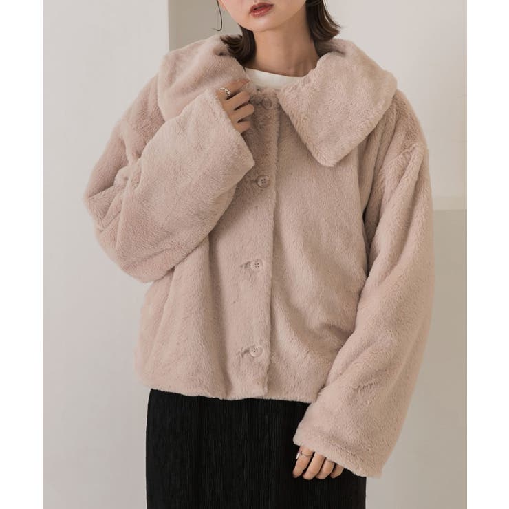 ふわふわソフトタッチ 衿付きエコファージャケット | ad thie | 詳細画像47 