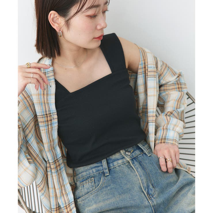 インナーちら見え防止 スクエアネックタンク | ad thie | 詳細画像43 